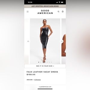 Good American Faux Leather Vacay Dress
